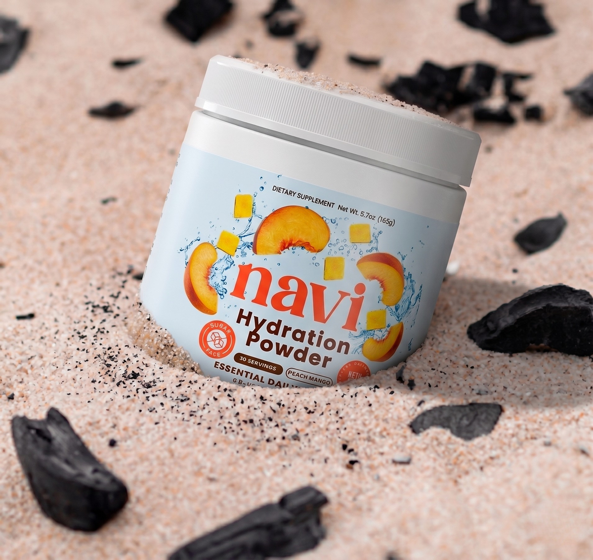Navi Hydration Peach Mango Hydration Powder – 6 B-Vitamins & 4 Electrolytes | Sugar Free | 30 Servings